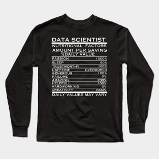 Data Scientist Nutritional  Factors Black Long Sleeve T-Shirt